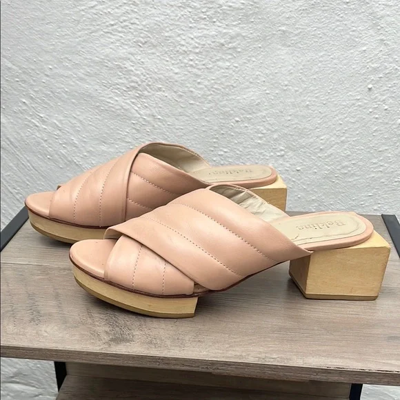 Beklina Pink Mules with Crisscross Straps - Picture 2 of 10